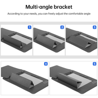 Housse pour ordinateur portable en cuir PU imperméable et portable avec support pour Macbook Air M1/M2, design léger et élégant