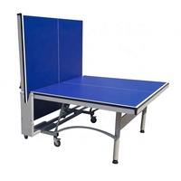 Table de ping-pong Konford de qualité supérieure, 25 mm MDF/HDF, table de ping-pong OEM, équipement de machine d'entraînement, tables de tennis pliables avec roues