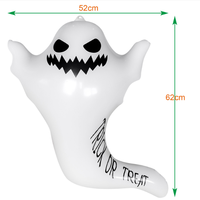 Décoration de fantôme gonflable en PVC pour Halloween avec lumière LED pour fête d'effroi, intérieur/extérieur, à suspendre à la fenêtre