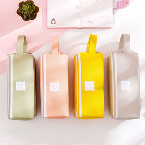 <span class=keywords><strong>Astuccio</strong></span> per matite giallo rosa con stampa a colori grande per bambini di grande capacità con manico - Product Image 2