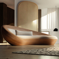 Ensemble de canapés de bureau modernes de luxe, grande chaise longue en bois avec tissu en velours convertible pour hôtels appartements villas