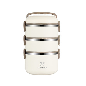 304 Stainless Steel Round <b>Lunch</b> <b>Box</b> <b>Insulated</b> Leak Proof Bento <b>Box</b> Thermal Container For Meal Prep - Product Image 2
