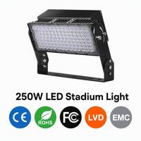 Projecteurs LED électriques carrés en aluminium de haute qualité 50000lm 250W IP67 pour terrains de baseball