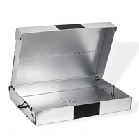Vente flash - Boîte d'emballage en carton ondulé carré noir personnalisée avec logo noir pour pièces automobiles, pliable, pour l'expédition par courrier aérien