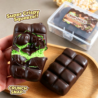 Jouet anti-stress souple en forme de chocolat croustillant, jouet à presser en forme de barre de chocolat factice avec son claquement, jouet anti-stress à presser pour la vente en gros