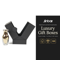 Boîte à parfum blanche Jinbar avec bouteille magnétique, emballage de sérum pour soins de la peau, boîte cadeau gaufrée et laminée mat