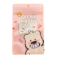 Sachets refermables à fermeture éclair imprimés de dessins animés mignons, sacs d'emballage transparents en plastique pour bonbons, biscuits, noix, cadeaux
