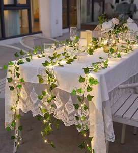 Guirnalda <span class=keywords><strong>de</strong></span> hojas verdes artificiales con pilas, luces <span class=keywords><strong>de</strong></span> <span class=keywords><strong>hadas</strong></span> estéticas para dormitorio y decoración navideña para fiestas - Product Image 1