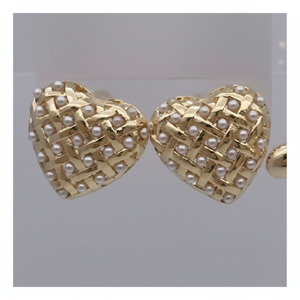 Elegante gruppo di alta gioielleria in sei pezzi con placcatura in oro con perle e diamanti per regali alla moda - Product Image 1