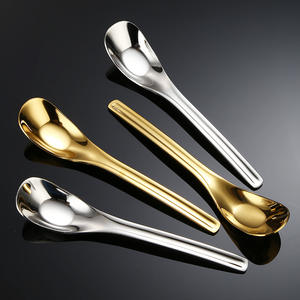 Cuchara Yuanbao de acero inoxidable 316, cuchara pequeña cónica para alimentación de bebés, utensilio doméstico pulido con espejo para comida infantil - Product Image 3