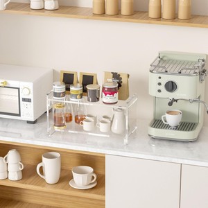 Organizador de Estación de Café de 2 Niveles de Acrílico, Estante de Almacenamiento de Accesorios para Barra de Café para Tazas, Granos, Jarabes, Cucharas y Agitadores - Product Image 2