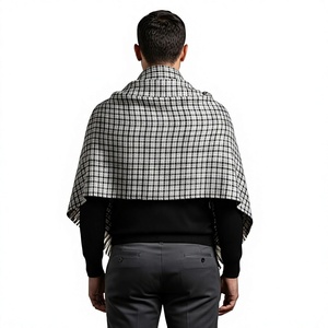 Long Fashion Striped <b>Wool</b> Blend Skin-Friendly Breathable Shawl Scarf <b>Poncho</b> Wrap Winter Travel Accessory - Product Image 2