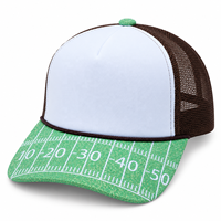 Casquette de baseball en maille personnalisée pour le football, avec visière imprimée terrain vert, logo personnalisé, casquette snapback sport, vente en gros