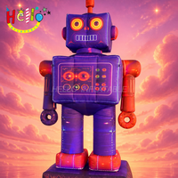 Robot gonflable géant avec éclairage LED, mascotte mécanique rétro science-fiction pour la décoration d'événements