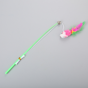 Plush Feather Fishing <b>Rod</b> Cat Teaser Stick Elastic Rope Toy Human Interactive Puzzle Eco-Friendly <b>Plastic</b>+Polyester - Product Image 5