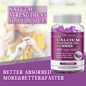 Permen Kunyah Kalsium <span class=keywords><strong>Magnesium</strong></span> Seng <span class=keywords><strong>D3</strong></span> untuk Pria dan Wanita - Meningkatkan Kepadatan Tulang 60 buah - Product Image 2