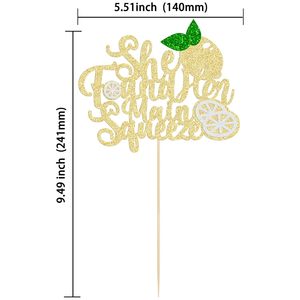 1 unidad de decoración para pastel con la frase 'She Found Her Main Squeeze' y purpurina, para fiesta de despedida de soltera, boda y compromiso con temática de limón - Product Image 2