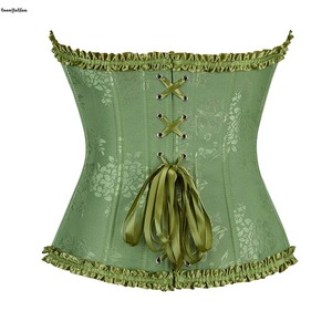11 Colori Verde Blu Rosa <span class=keywords><strong>Rosso</strong></span> Nero Corsetto Plissettato con Volant Lingerie Sexy Top Vittoriano da <span class=keywords><strong>Donna</strong></span> Abito Gotico Taglie Forti - Product Image 3