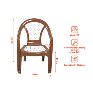 Sillón de Plástico PP con Respaldo Sólido, Duradero, Ecológico, Diseño Moderno de Mediados de Siglo, Apilable, Ergonómico, Relleno de Espuma, para Sala de Estar - Product Image 1