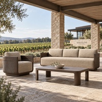 Table basse de jardin en aluminium massif, design durable pour projets de mobilier de présentation de maisons résidentielles et multifamiliales