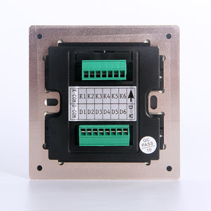 Interruptor de botón grande de Color dorado champán de 4 botones cepillado de aluminio Vertical de 12V CC estándar del Reino Unido Tipo 90MM para hogar/hotel/Oficina - Product Image 5