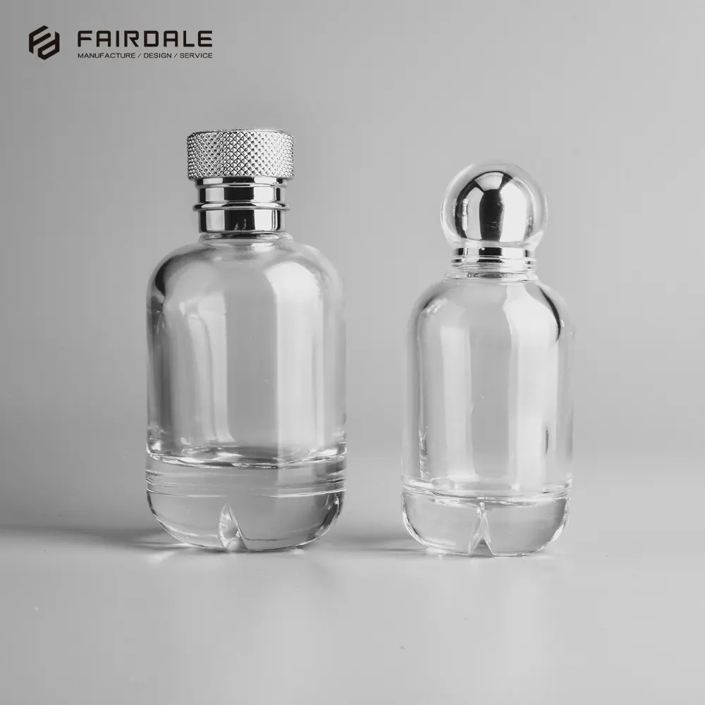 Frasco de vidro perfume 50ml, embalagem cosmética de sabão de parfum fino