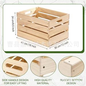 กล่องเก็บของไม้ทรงสี่เหลี่ยมสไตล์มินิมอลทันสมัย ขนาด 41x30x24 ซม. สามารถวางซ้อนกันได้ เหมาะสำหรับจัดระเบียบโต๊ะทำงานที่บ้าน - Product Image 5