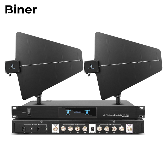 WANT8 8-Channel UHF Wireless Microphone Amplifier Booster 6-10dB Gain Portable Design 180 Coverage Antenna Distribution System