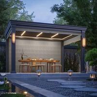 Pergola motorisée en aluminium à fonctionnement silencieux, à lames orientables, pour un abri solaire écologique et un jardin bien-être