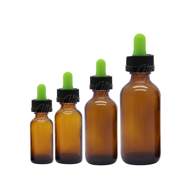 Customized 5ml Boston Bottle Silicone Butyl Rubber Head Universal Essential Oil Dropper Cap for Children Protective Lab