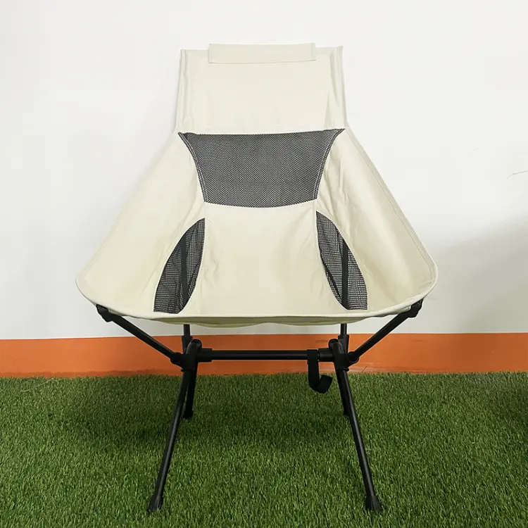 HWSTY-05 Cadeira de acampamento ultraleve de metal com encosto alto portátil para praia ao ar livre Cadeira dobrável de lazer e luxo