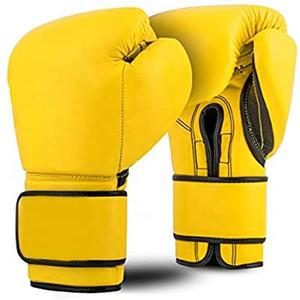 Boxing <b>Gloves</b> Mexico Genuine Leather and Customized Logo <b>Lace</b> up Sparring yellow Boxing <b>Gloves</b> - Product Image 3