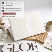 Étui rigide en cuir de lézard marron à imprimé léopard Yihe pour MacBook Air 2022 A2681 Macbook Pro
