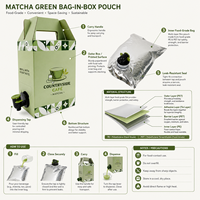 Distributeur de sacs aseptiques transparents biodégradables en CPP thermoscellables verticaux personnalisés de 5L, 10L, 20L pour bière, whisky, eau, huile, sirop, jus