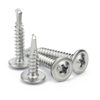 Yaente Factory 410 Stainless Steel Pan Head Washered Self-Drilling Screw, Phillips Drive, Wafer Head, Self-Tapping Screw M4.2