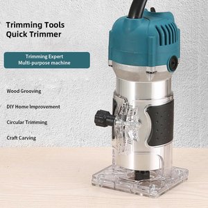 800W Compact Wood Router Electric Trim Router Aluminum Hand <b>Tool</b> for Woodworking DIY <b>Craft</b> - Product Image 4