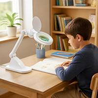 Custom Clear Optical Lens Magnifier Lamp LED Magnifying Glass Light for Pupil Small Print Book Observation
