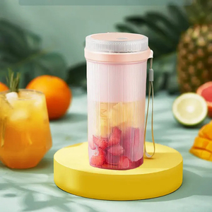 USB Rechargeable 6-Blades Mini Personal Blender 300ml Juicer Cup for Home <b>Car</b> Use Portable Fruit Hotel Manual <b>Push</b> Button Blende - Product Image 3