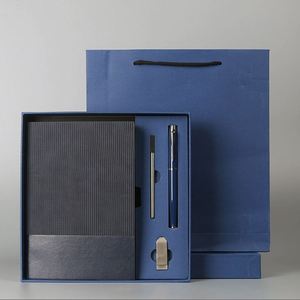 Ensemble cadeau de papeterie de luxe rechargeable A5 personnalisé X810-1, carnets USB, coffret cadeau en cuir pour entreprise, journal avec stylo - Product Image 3