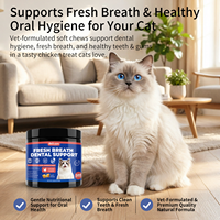 OEM ODM Friandises à mâcher souples pour chats, riches en protéines, complément de soin buccal, soutien haleine fraîche, contrôle de la plaque dentaire et du tartre, au zinc et au poulet