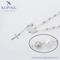 Collier T001306046 XUPING avec perles d'imitation et perles en plastique alternées, pendentif croix élégant, bijoux religieux vintage
