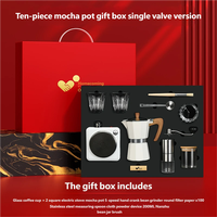 Ensemble de cafetière moka en acier inoxydable à double valve, cafetière manuelle d'extérieur avec logo personnalisé pour le camping et les voyages