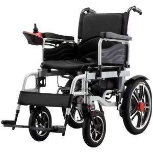 Fauteuil roulant de transport ultra-léger pliable, fauteuil roulant électrique portable avec frein à main pour les personnes âgées, voyage en avion - Product Image 4