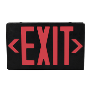 Señal de salida roja y verde con carcasa negra Luz de salida de emergencia LED con respaldo de batería Señales de salida de CA 120/277V enumeradas en UL - Product Image 1