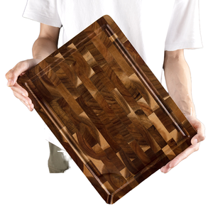 Planche à découper de cuisine en bois d'acacia avec poignée et rainure pour le jus, passe au lave-vaisselle, épaisseur de 2,5 cm - Product Image 1