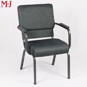 Sillas de Iglesia de Segunda Mano al por Mayor con Reposabrazos, Cómodas, de Metal, Modernas, Grises, Económicas, Encajables - Product Image 1