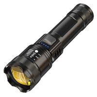 Lampe torche tactique LED super lumineuse 10000 lumens, étanche IP65, rechargeable par USB, avec corps en ABS