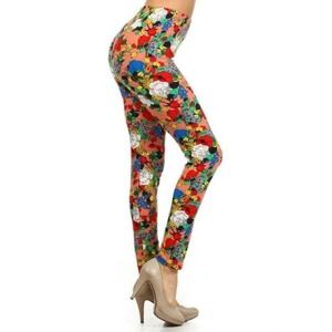 TD Casual Sexy a vita alta con leggings multicolore stampa floreale formato XL traspirante in Spandex abbigliamento sportivo per il Fitness - Product Image 2