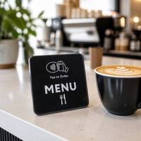 Carte NFC en époxy pour menu, 100x100mm, étanche, à poser pour consulter le menu, autocollant de table pour restaurant, café, hôtel