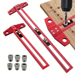 Outil de traçage industriel multifonctionnel 2-en-1 en forme de T, règle carrée pour marquage en pouces et en métrique sur le bois pour le travail du bois - Product Image 1